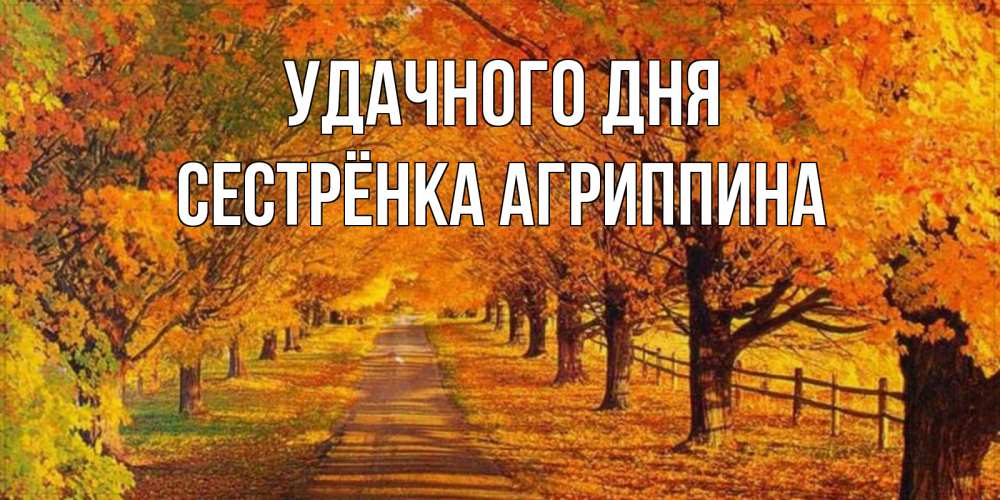 Открытка на каждый день с именем, Сестрёнка-Агриппина Удачного дня деревья с осенними листьями Прикольная открытка с пожеланием онлайн скачать бесплатно 