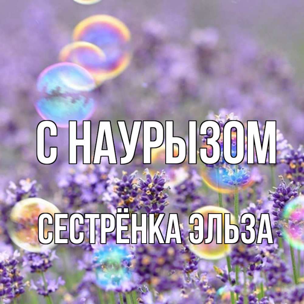 Открытка на каждый день с именем, Сестрёнка-Эльза С наурызом цветы Прикольная открытка с пожеланием онлайн скачать бесплатно 