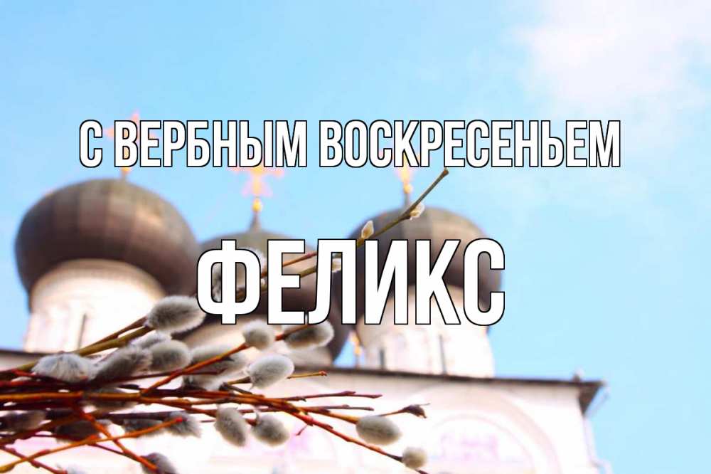 Открытка на каждый день с именем, Феликс С вербным воскресеньем верба Прикольная открытка с пожеланием онлайн скачать бесплатно 