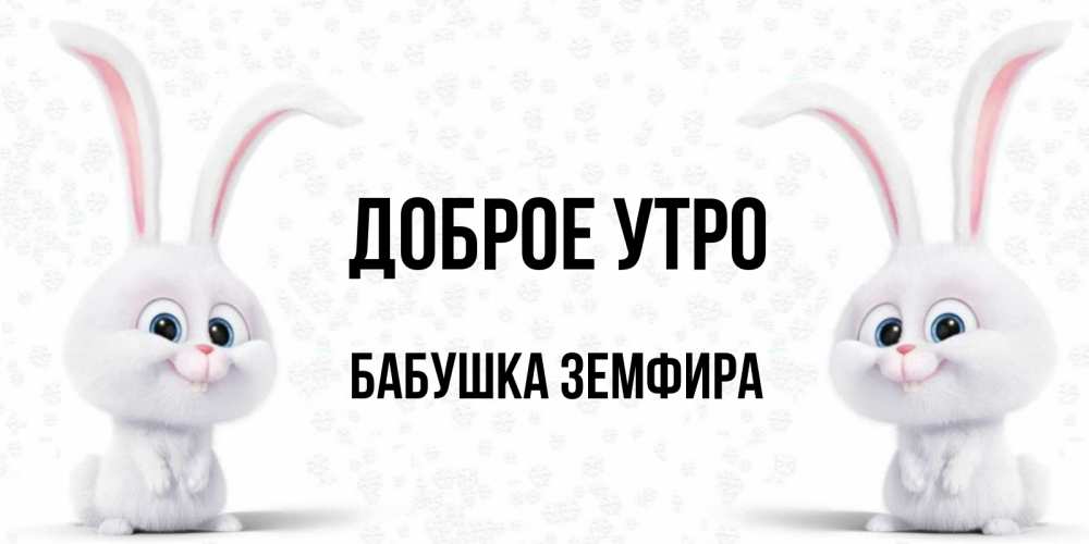 Открытка на каждый день с именем, Бабушка-Земфира Доброе утро кролики с длинными ушками Прикольная открытка с пожеланием онлайн скачать бесплатно 