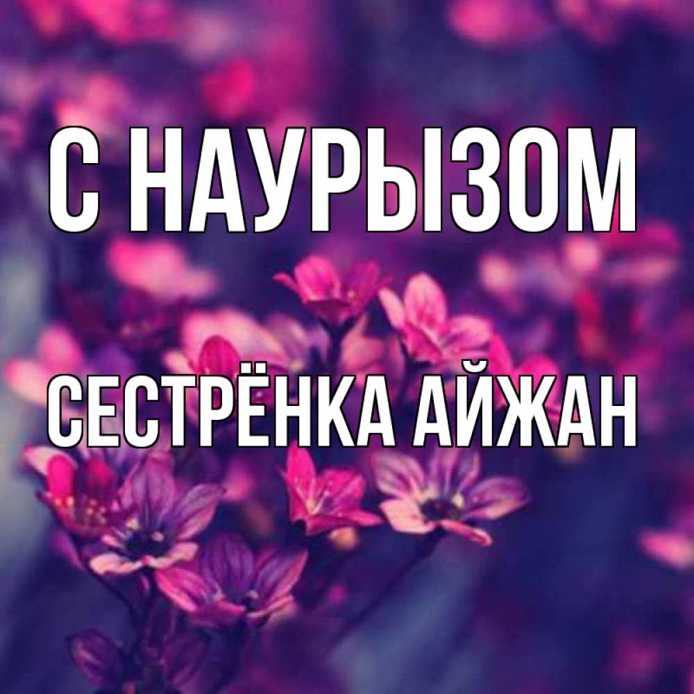 Открытка на каждый день с именем, Сестрёнка-Айжан С наурызом небольшие цветы 1 Прикольная открытка с пожеланием онлайн скачать бесплатно 