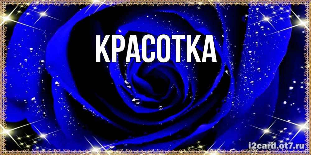 Открытка на каждый день с именем, красотка Главная голубые цветы в росе Прикольная открытка с пожеланием онлайн скачать бесплатно 