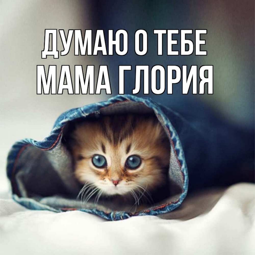Открытка на каждый день с именем, Мама-Глория Думаю о тебе мне без тебя плохо Прикольная открытка с пожеланием онлайн скачать бесплатно 