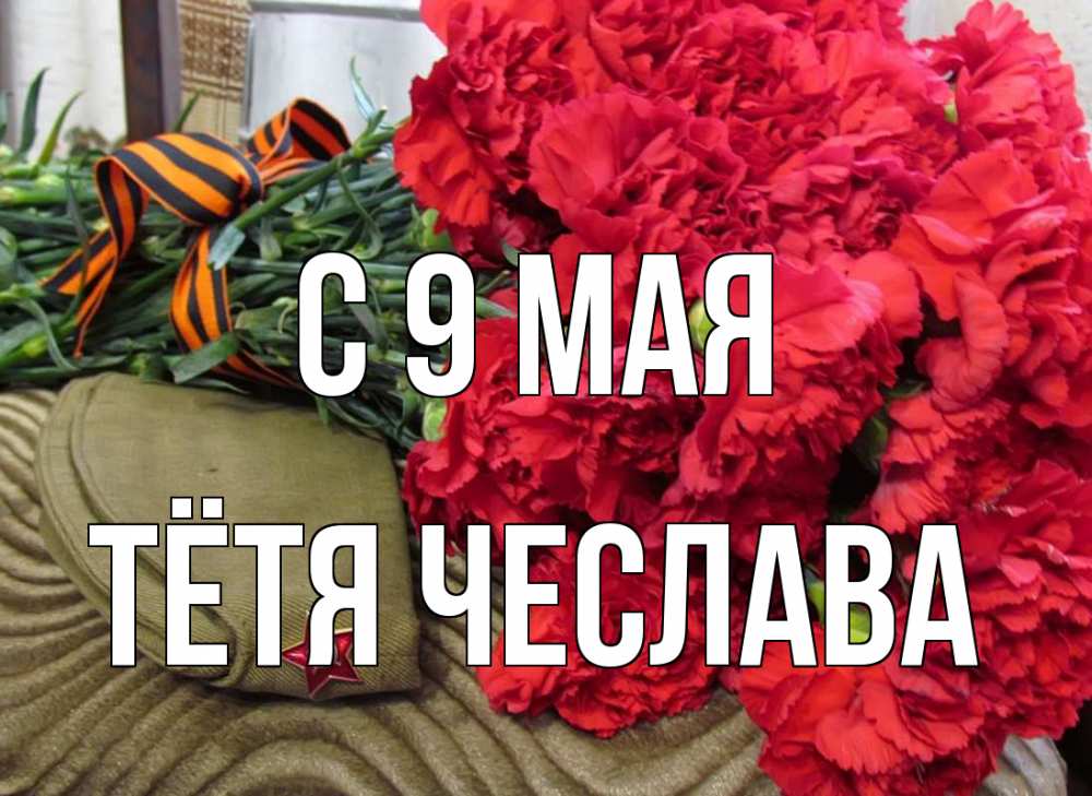 Открытка на каждый день с именем, Тётя-Чеслава С 9 мая 9 мая Прикольная открытка с пожеланием онлайн скачать бесплатно 