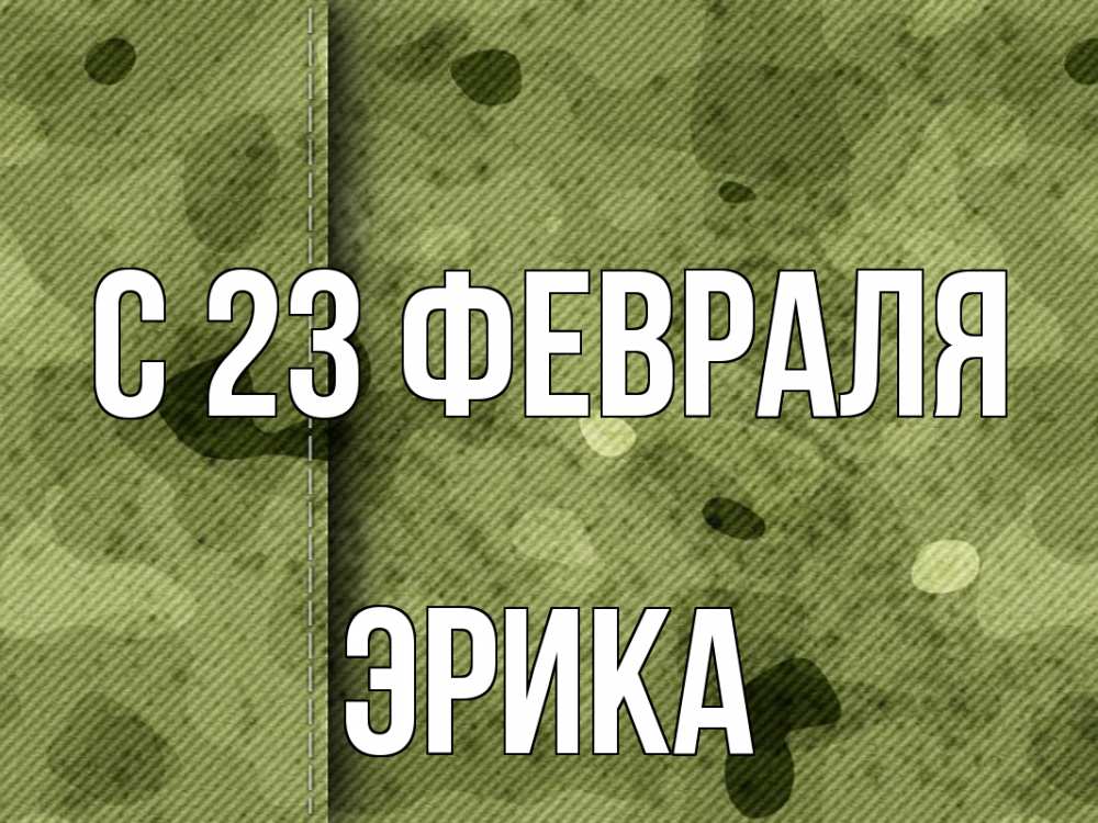 Открытка на каждый день с именем, Эрика С 23 февраля 23 февраля Прикольная открытка с пожеланием онлайн скачать бесплатно 