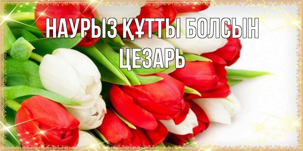 Открытка на каждый день с именем, Цезарь Наурыз құтты болсын Поздравительные открытки для милых женщин Прикольная открытка с пожеланием онлайн скачать бесплатно 