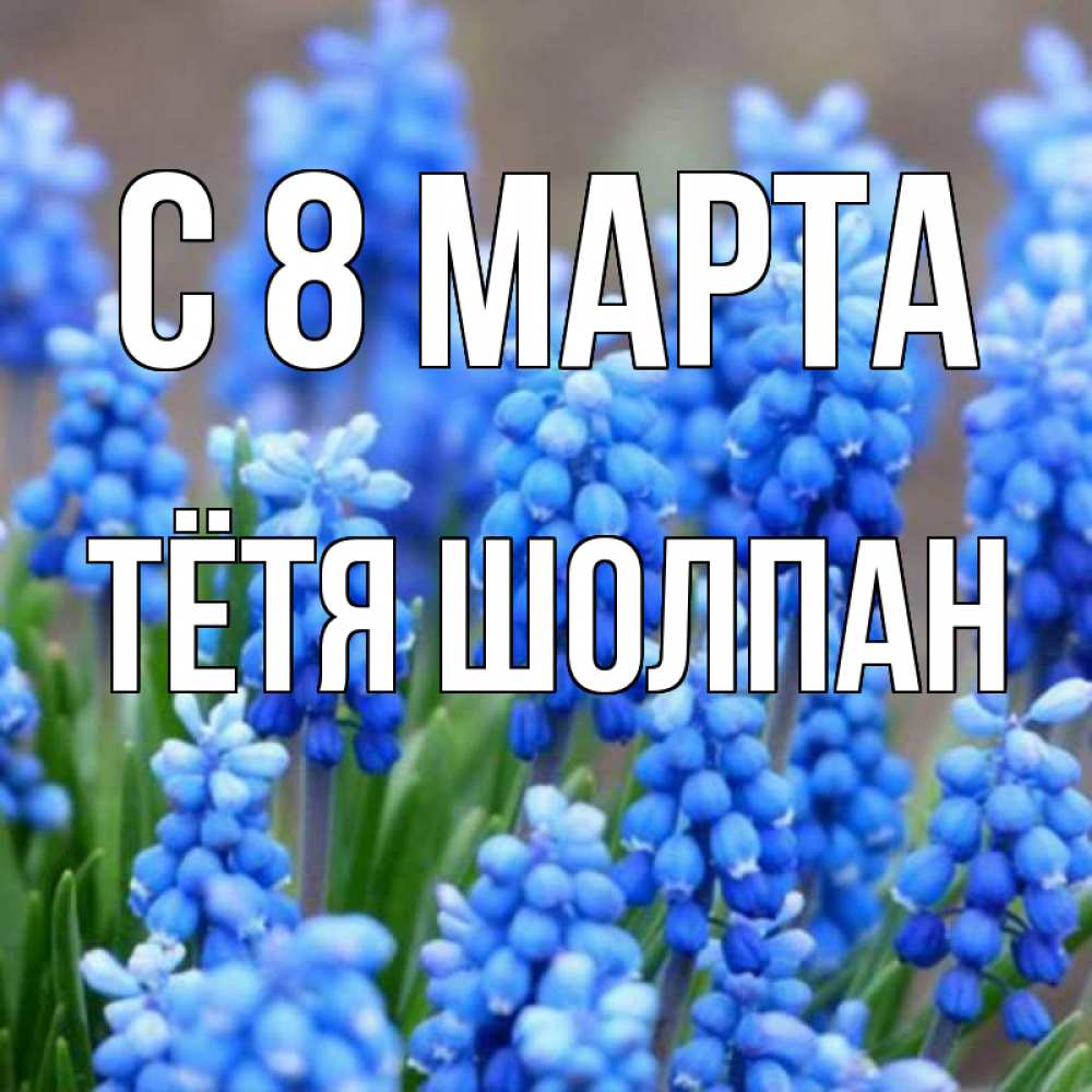 Открытка на каждый день с именем, Тётя-Шолпан С 8 МАРТА Поздравительная открытка для женщин с цветами на праздничную дату Прикольная открытка с пожеланием онлайн скачать бесплатно 