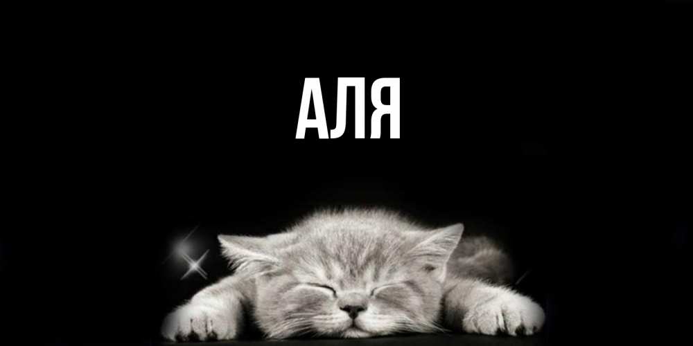 Открытка на каждый день с именем, Аля Главная спящий котик Прикольная открытка с пожеланием онлайн скачать бесплатно 