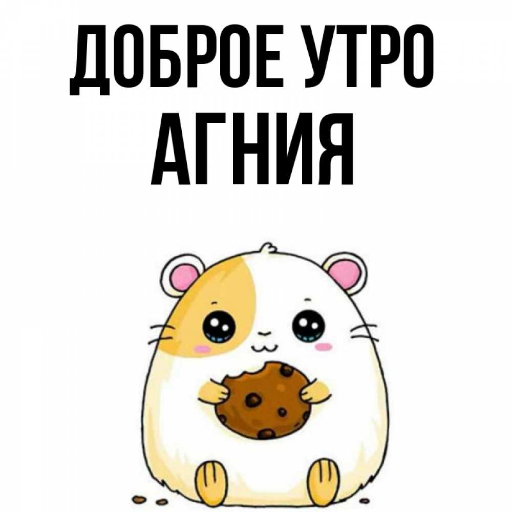 Открытка на каждый день с именем, Агния Доброе утро есть печеньку. Утречко Прикольная открытка с пожеланием онлайн скачать бесплатно 