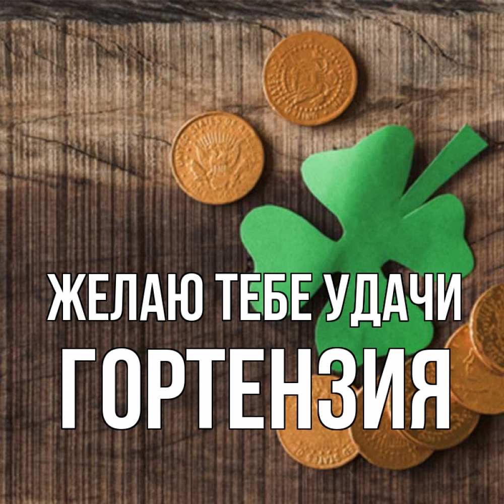 Открытка на каждый день с именем, Гортензия Желаю тебе удачи на удачу сегодня Прикольная открытка с пожеланием онлайн скачать бесплатно 