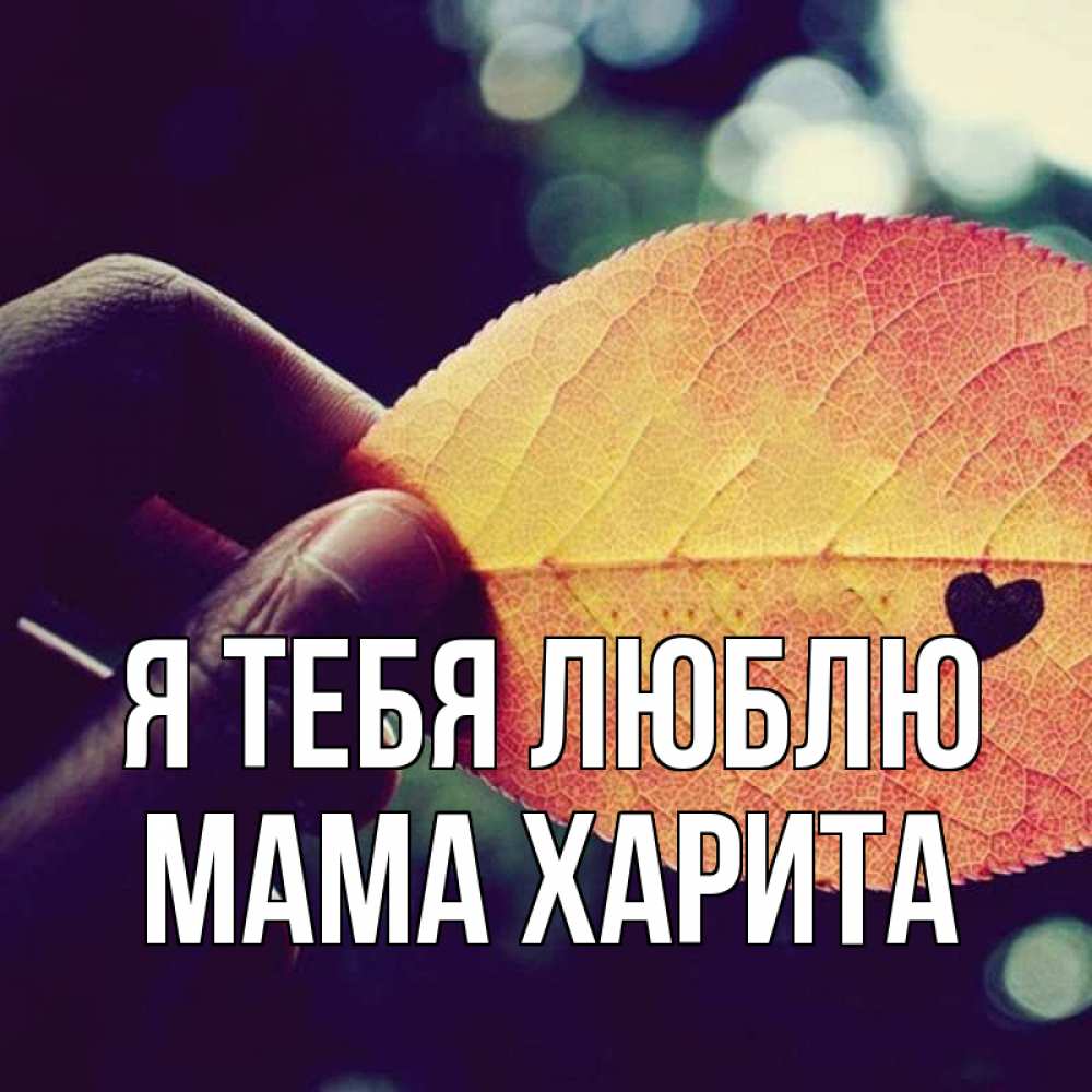 Открытка на каждый день с именем, Мама-Харита Я тебя люблю держу лист Прикольная открытка с пожеланием онлайн скачать бесплатно 