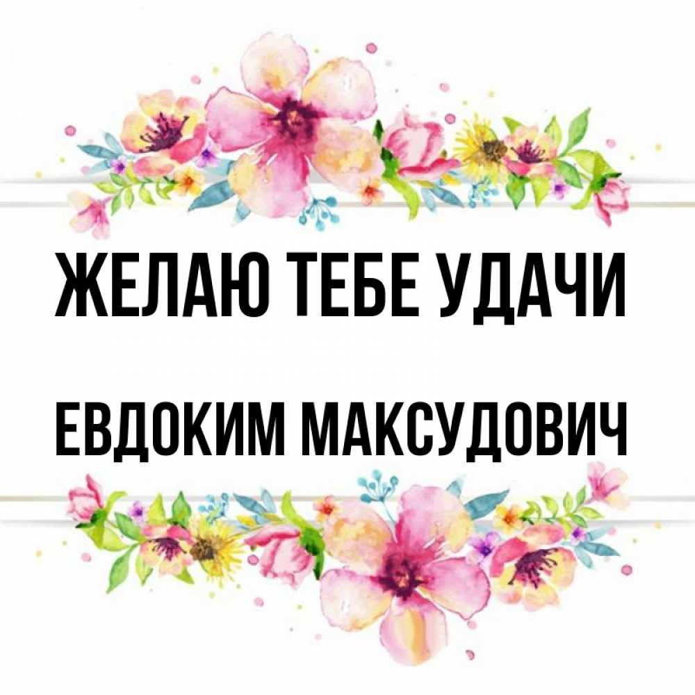 Картинка Желаю тебе удачи, Евдоким Максудович
