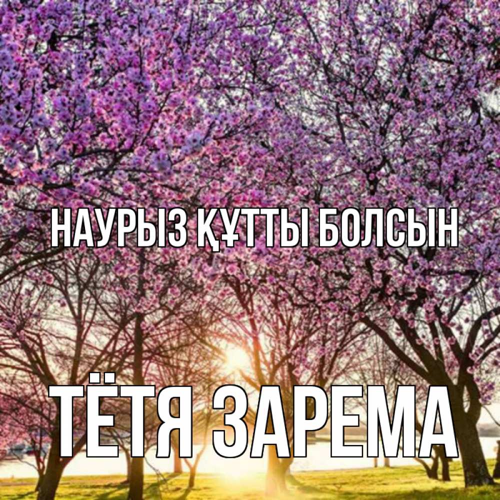 Открытка на каждый день с именем, Тётя-Зарема Наурыз құтты болсын наурыз Прикольная открытка с пожеланием онлайн скачать бесплатно 