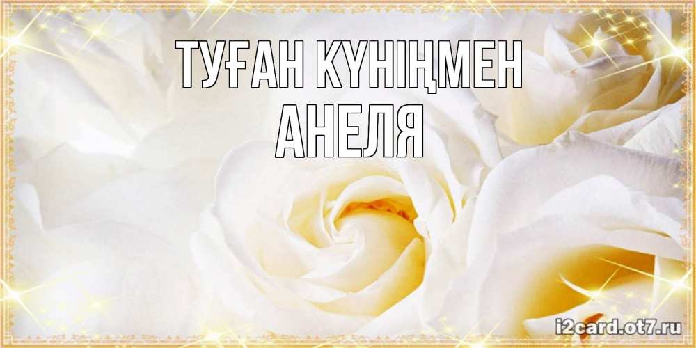 Открытка на каждый день с именем, Анеля Туған күніңмен красивые розы и капли росы на этих чудесных цветах Прикольная открытка с пожеланием онлайн скачать бесплатно 