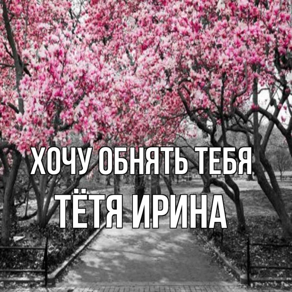Открытка на каждый день с именем, Тётя-Ирина Хочу обнять тебя обработанное фото Прикольная открытка с пожеланием онлайн скачать бесплатно 