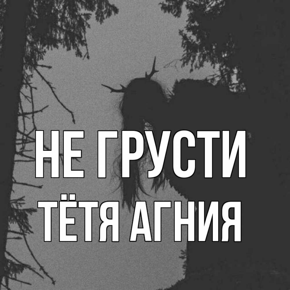 Открытка на каждый день с именем, Тётя-Агния Не грусти чудище лесное Прикольная открытка с пожеланием онлайн скачать бесплатно 