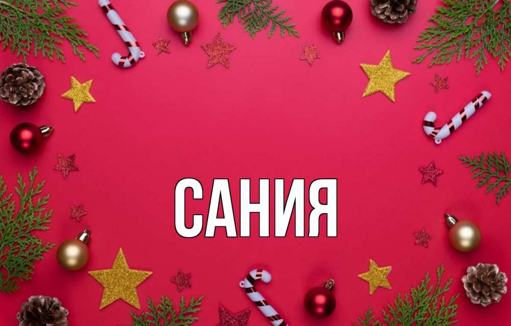 Открытка на каждый день с именем, Сания Главная с рождеством Прикольная открытка с пожеланием онлайн скачать бесплатно 