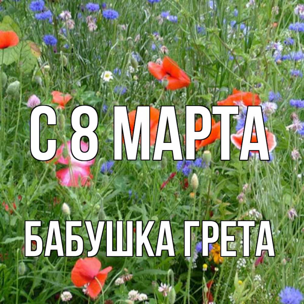 Открытка на каждый день с именем, Бабушка-Грета С 8 МАРТА международный женский день 4 Прикольная открытка с пожеланием онлайн скачать бесплатно 