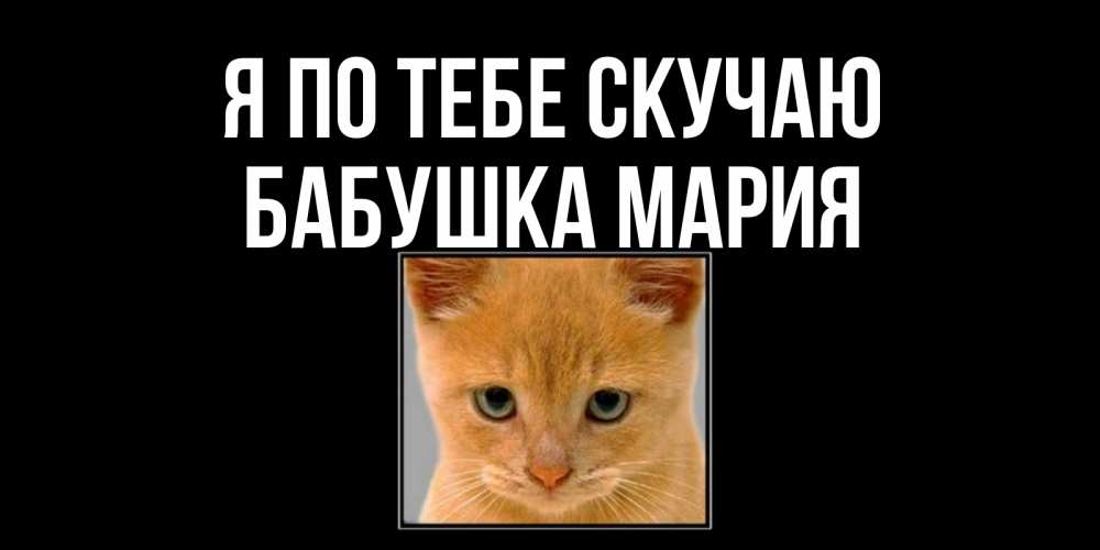 Открытка на каждый день с именем, Бабушка-Мария Я по тебе скучаю открытки рыжий котенок скучает по тебе Прикольная открытка с пожеланием онлайн скачать бесплатно 