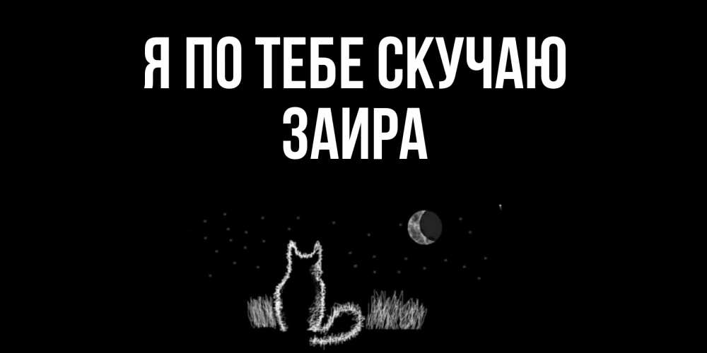Открытка на каждый день с именем, Заира Я по тебе скучаю кот Прикольная открытка с пожеланием онлайн скачать бесплатно 