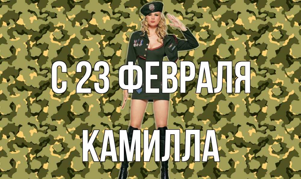 Открытка на каждый день с именем, Камилла С 23 февраля 23 февраля Прикольная открытка с пожеланием онлайн скачать бесплатно 