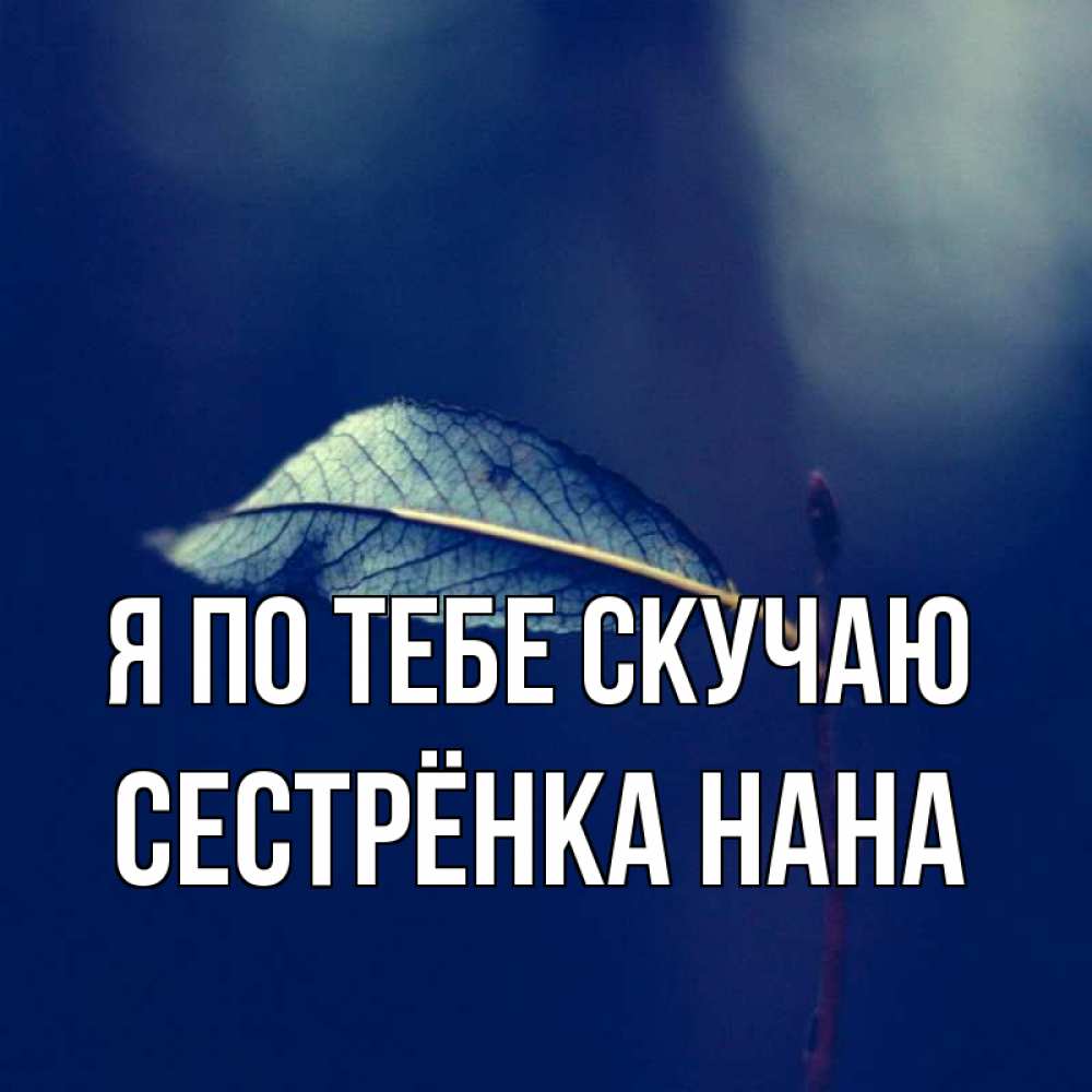 Открытка на каждый день с именем, Сестрёнка-Нана Я по тебе скучаю одна ветка 1 Прикольная открытка с пожеланием онлайн скачать бесплатно 