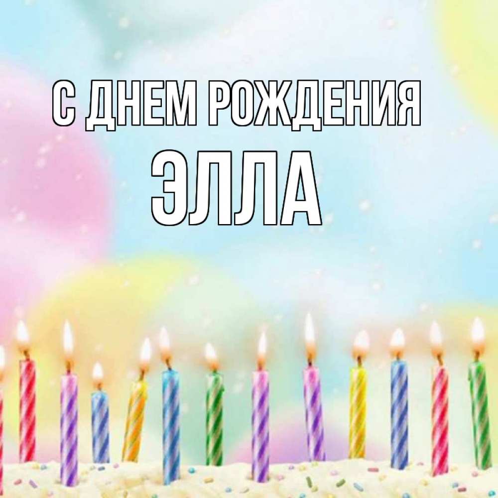 Открытка на каждый день с именем, Элла С днем рождения разноцветное Прикольная открытка с пожеланием онлайн скачать бесплатно 