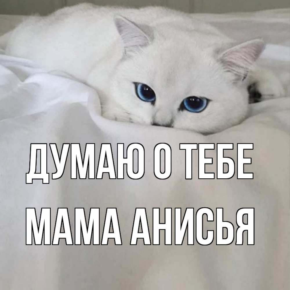 Открытка на каждый день с именем, Мама-Анисья Думаю о тебе я очень по тебе скучаю и тоскую Прикольная открытка с пожеланием онлайн скачать бесплатно 