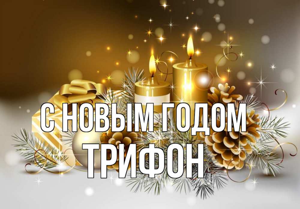 Открытка на каждый день с именем, Трифон С новым годом новый год Прикольная открытка с пожеланием онлайн скачать бесплатно 