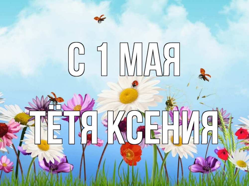 Открытка на каждый день с именем, Тётя-Ксения С 1 мая С 1 мая Прикольная открытка с пожеланием онлайн скачать бесплатно 