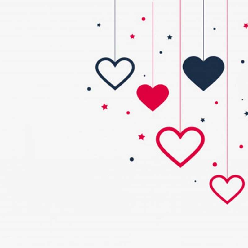 Открытка сердечки на ниточках  красное и черное  Желаю тебе удачи 