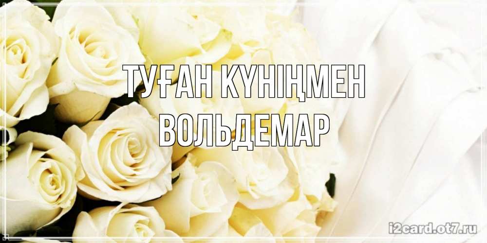 Открытка на каждый день с именем, Вольдемар Туған күніңмен белые розы в букете Прикольная открытка с пожеланием онлайн скачать бесплатно 