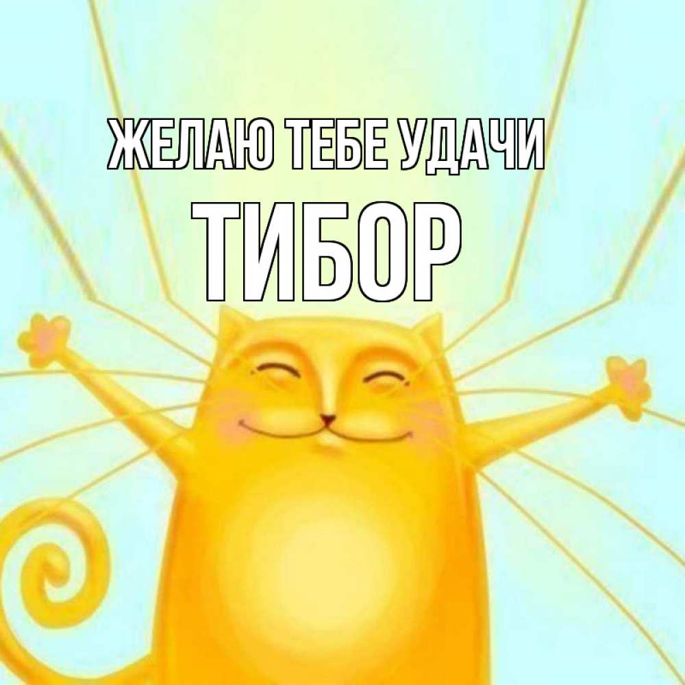 Открытка на каждый день с именем, Тибор Желаю тебе удачи пусть придет к тебе удача Прикольная открытка с пожеланием онлайн скачать бесплатно 