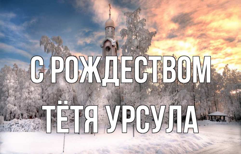 Открытка на каждый день с именем, Тётя-Урсула С рождеством лес, зима 2 Прикольная открытка с пожеланием онлайн скачать бесплатно 