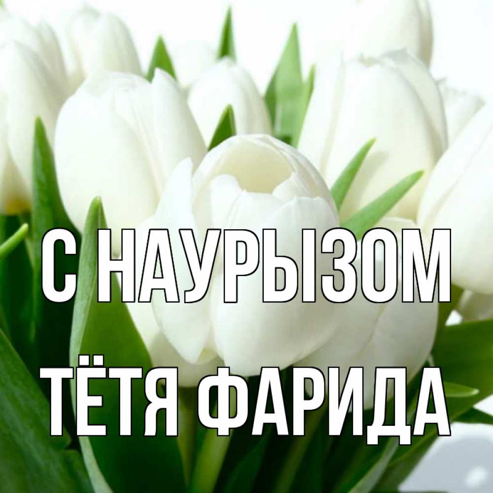 Открытка на каждый день с именем, Тётя-Фарида С наурызом цветы Прикольная открытка с пожеланием онлайн скачать бесплатно 