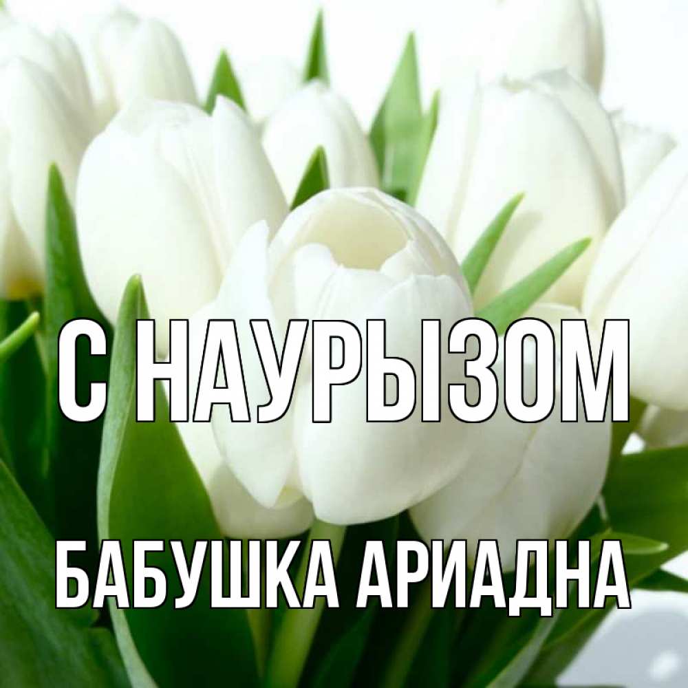 Открытка на каждый день с именем, Бабушка-Ариадна С наурызом цветы Прикольная открытка с пожеланием онлайн скачать бесплатно 