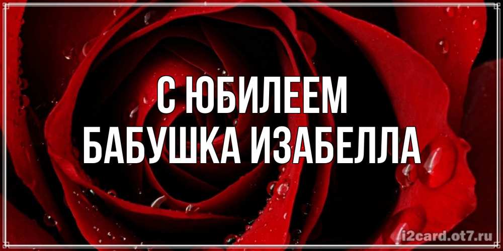 Открытка на каждый день с именем, Бабушка-Изабелла С юбилеем крупная бордовая роза Прикольная открытка с пожеланием онлайн скачать бесплатно 