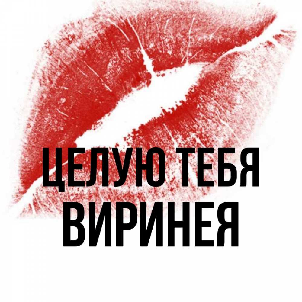 Открытка на каждый день с именем, Виринея Целую тебя открытка с пожеланием поцелуя Прикольная открытка с пожеланием онлайн скачать бесплатно 