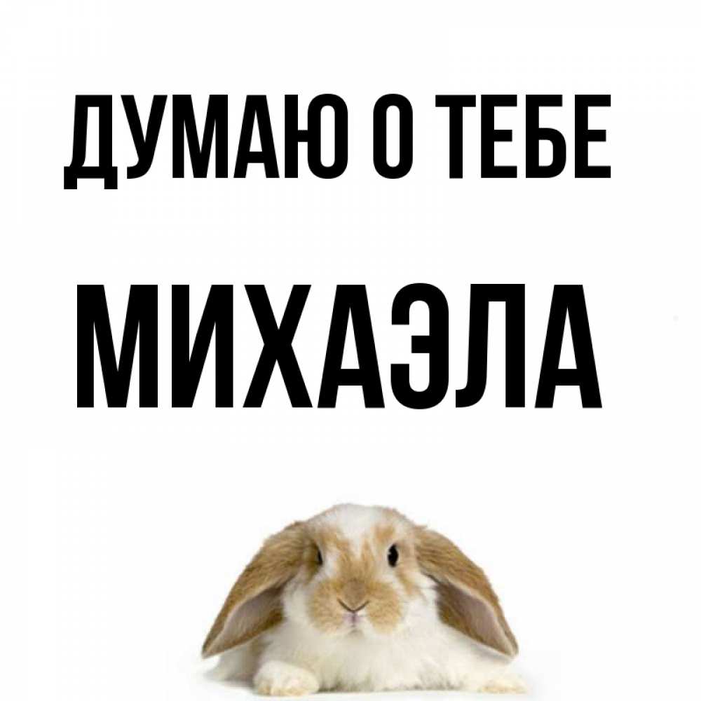 Открытка на каждый день с именем, Михаэла Думаю о тебе подписать своими руками онлайн Прикольная открытка с пожеланием онлайн скачать бесплатно 