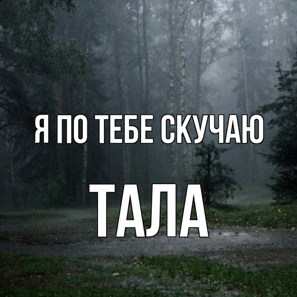 Открытка на каждый день с именем, Тала Я по тебе скучаю одна и плохо мне Прикольная открытка с пожеланием онлайн скачать бесплатно 