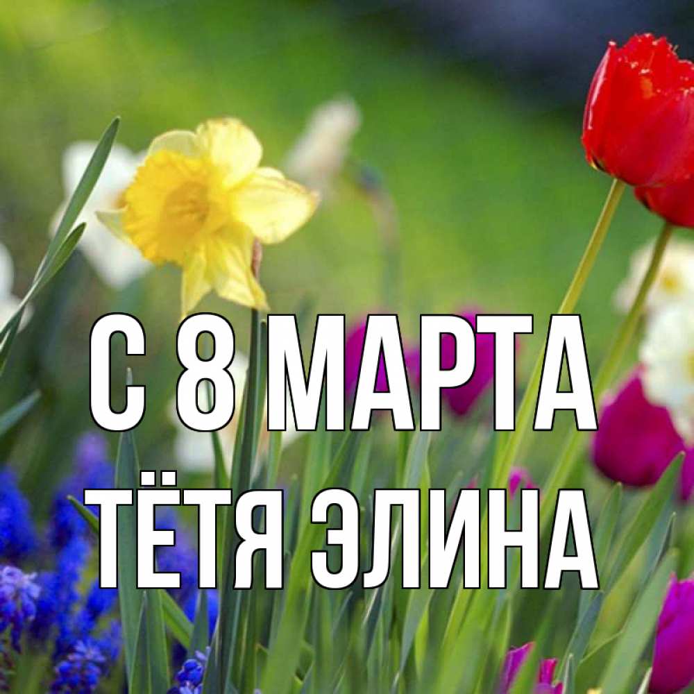 Открытка на каждый день с именем, Тётя-Элина С 8 МАРТА международный женский день 3 Прикольная открытка с пожеланием онлайн скачать бесплатно 