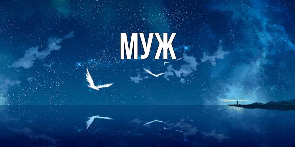 Открытка на каждый день с именем, муж Главная птицы летят на фоне ночного неба Прикольная открытка с пожеланием онлайн скачать бесплатно 