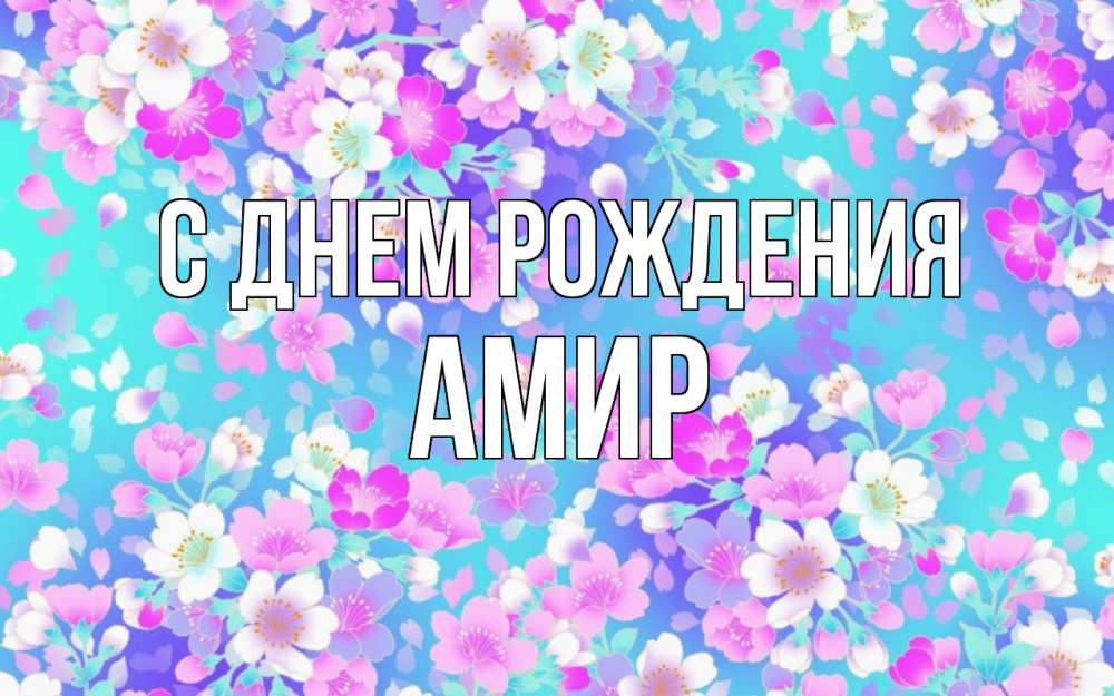 Открытка на каждый день с именем, Амир С днем рождения открытка с заливкой Прикольная открытка с пожеланием онлайн скачать бесплатно 