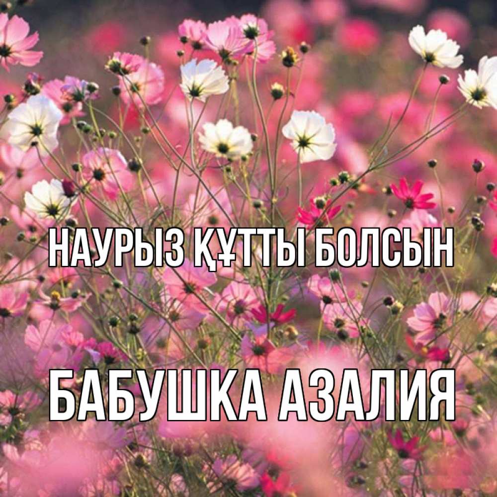 Открытка на каждый день с именем, Бабушка-Азалия Наурыз құтты болсын красиво 1 Прикольная открытка с пожеланием онлайн скачать бесплатно 
