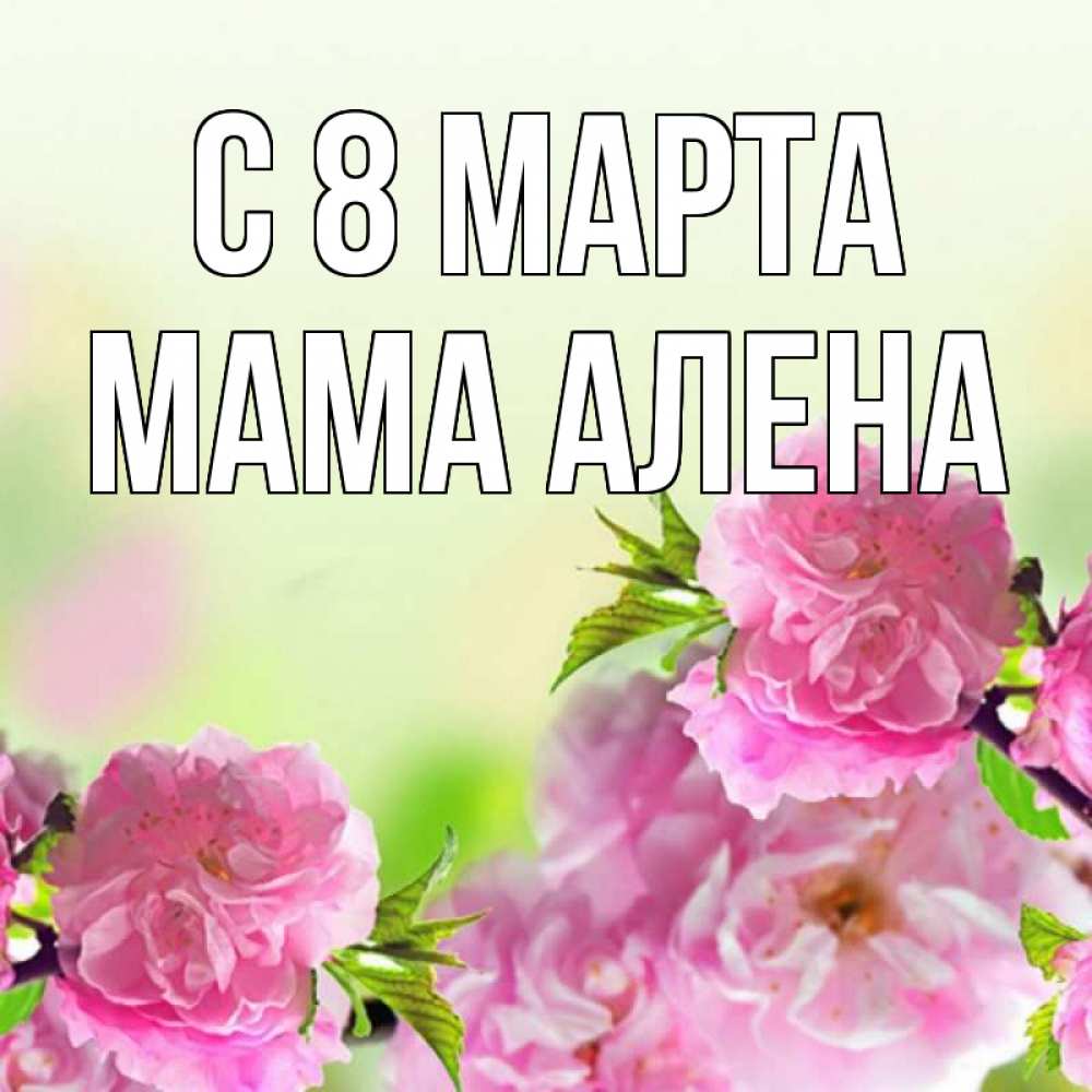 Открытка на каждый день с именем, Мама-Алена С 8 МАРТА цветы Прикольная открытка с пожеланием онлайн скачать бесплатно 