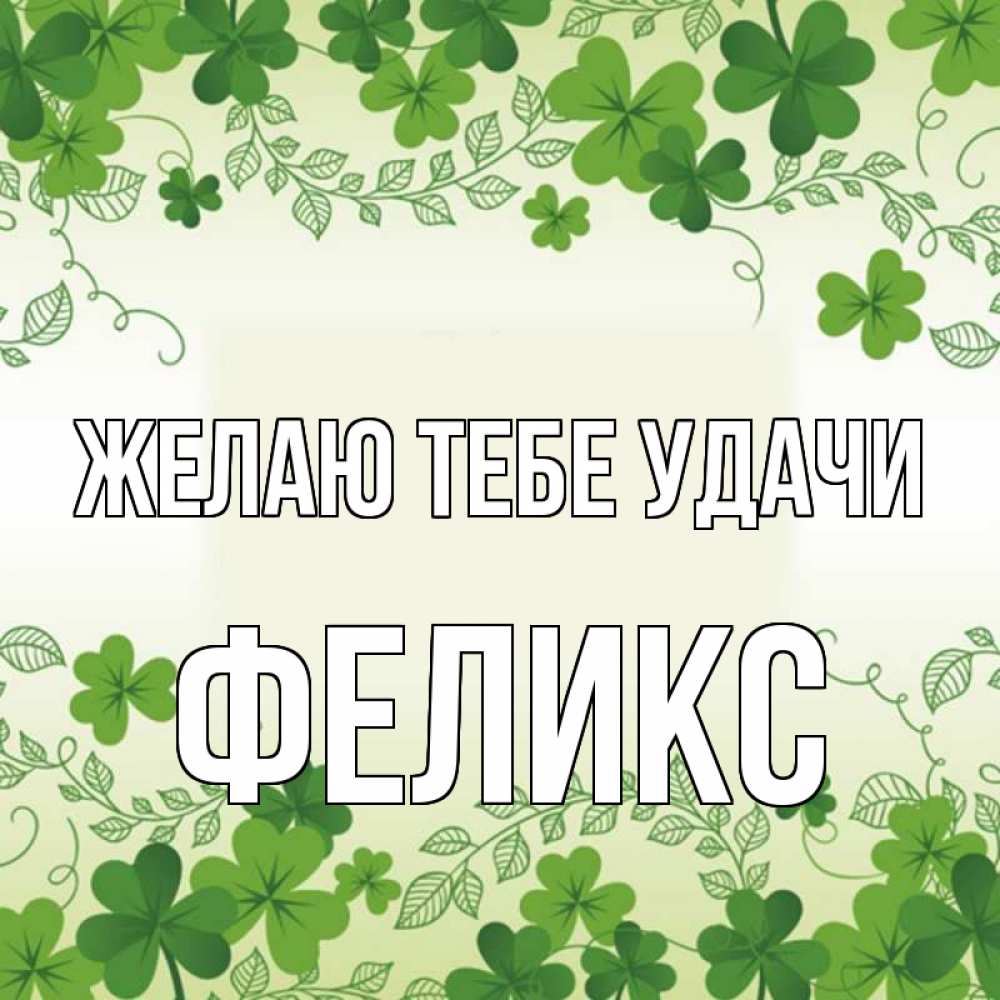 Открытка на каждый день с именем, Феликс Желаю тебе удачи открытка Прикольная открытка с пожеланием онлайн скачать бесплатно 
