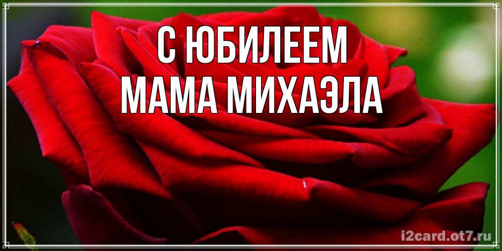 Открытка на каждый день с именем, Мама-Михаэла С юбилеем розочка очень красивая Прикольная открытка с пожеланием онлайн скачать бесплатно 