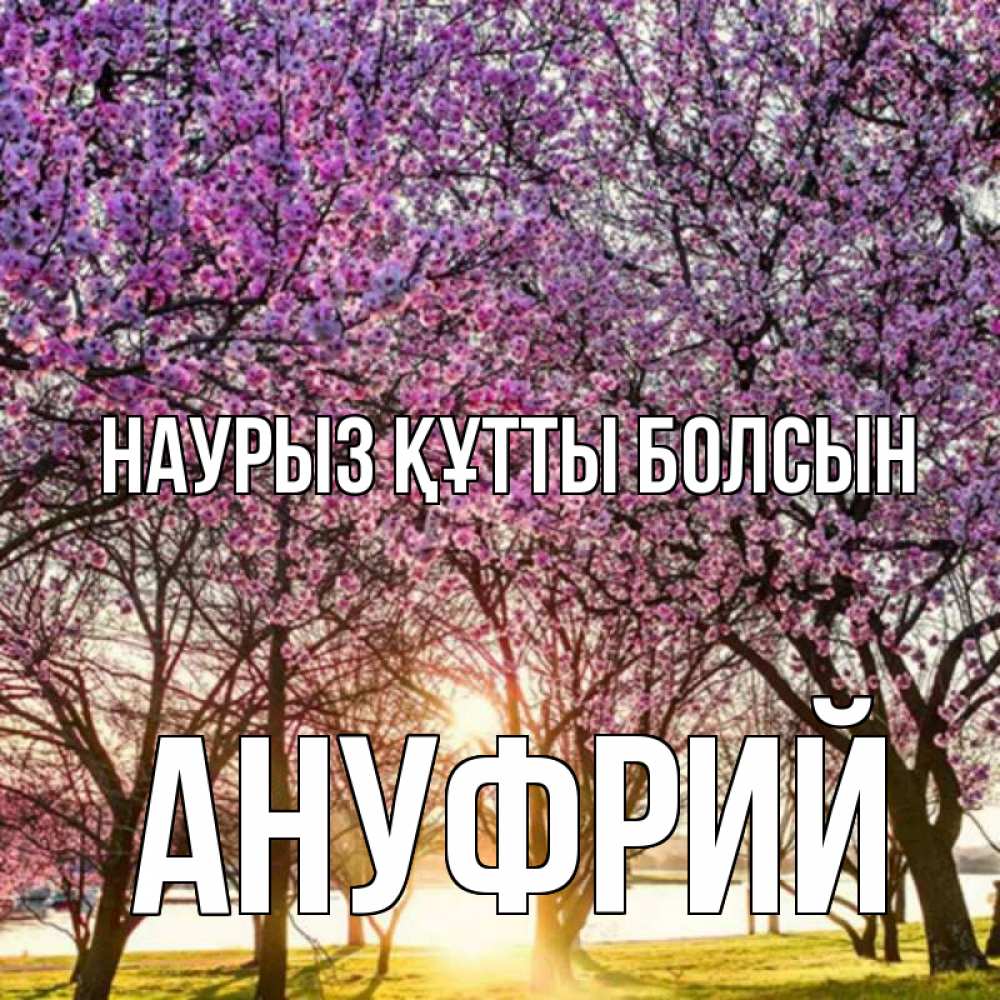 Открытка на каждый день с именем, Ануфрий Наурыз құтты болсын наурыз Прикольная открытка с пожеланием онлайн скачать бесплатно 