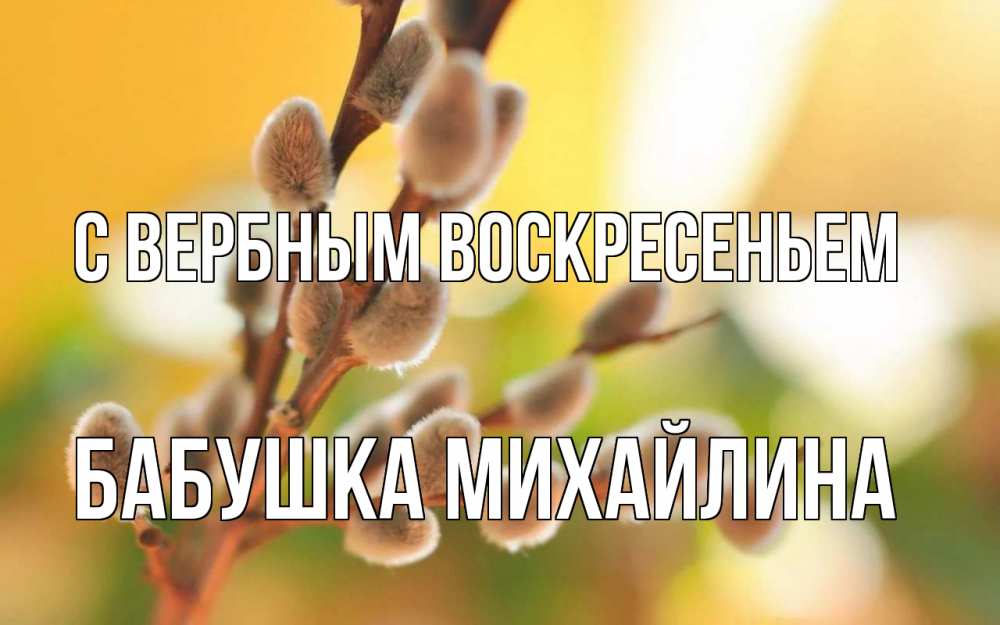 Открытка на каждый день с именем, Бабушка-Михайлина С вербным воскресеньем верба Прикольная открытка с пожеланием онлайн скачать бесплатно 