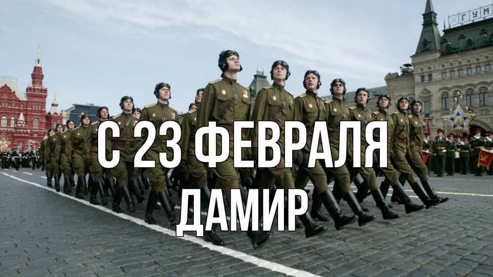 Открытка на каждый день с именем, Дамир С 23 февраля 23 февраля Прикольная открытка с пожеланием онлайн скачать бесплатно 